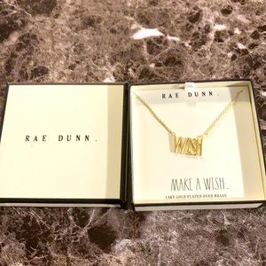 Rae Dunn Necklace Wish 14K Gold plated over brass
